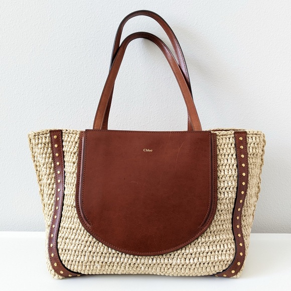 Chloe Handbags - Chloe Isa Raffia Tote Bag